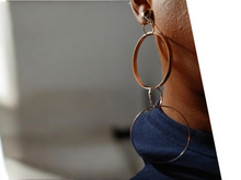 Load image into Gallery viewer, Silver metal multi hoop clip on earrings
