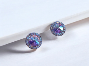 Aurora borialis clip on studs