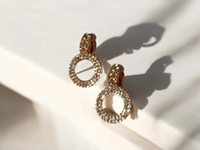 Load image into Gallery viewer, Small rhinestone dangle clip ons
