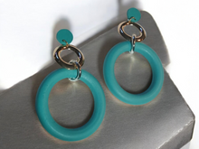 Load image into Gallery viewer, Wood and acrylic classic clip on hoops
