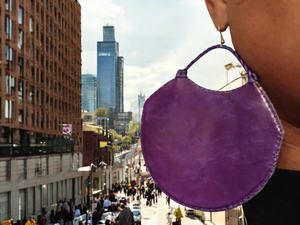 Genuine leather giant fulani earrings