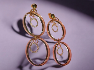 Gold multi hoop earrings clip on