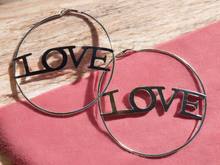 Load image into Gallery viewer, Extra large LOVE statement Hoops
