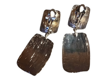 Load image into Gallery viewer, Large Brushed Metal Clip On Earrings
