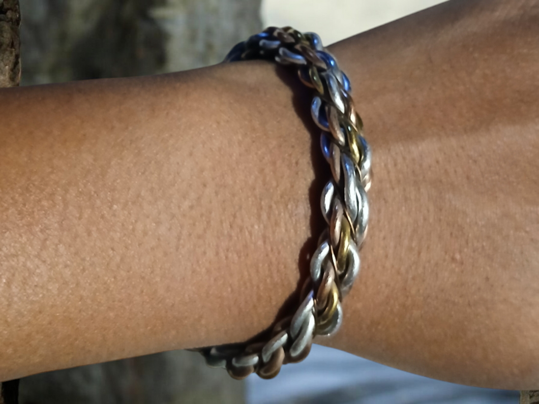 Mens Antique African Copper and Brass Bracelet