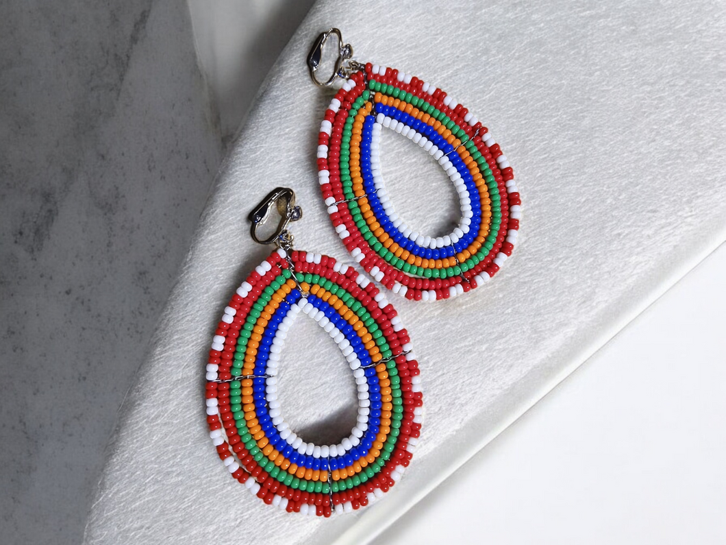 Handmade massai clip on hoops