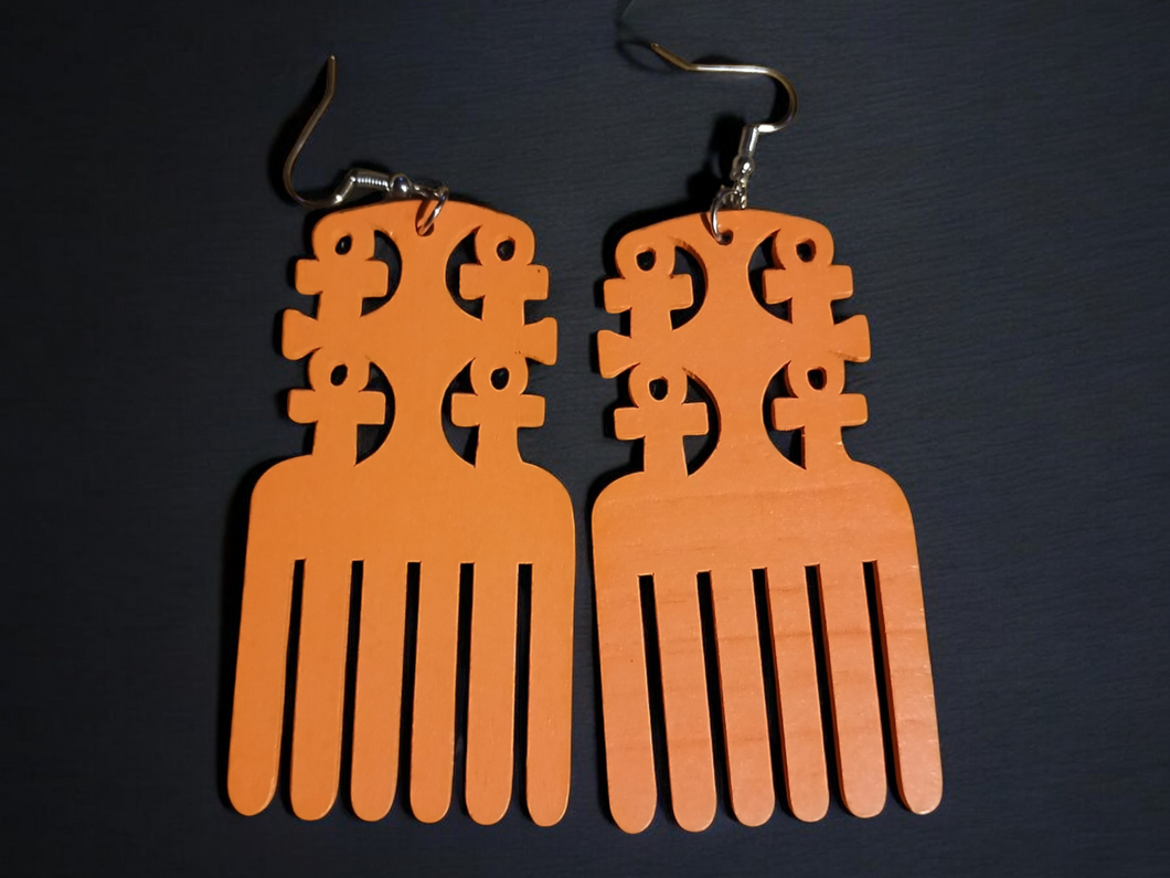 ANKH symbol Afro pick Earrings