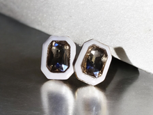 Load image into Gallery viewer, Rhinestone stud clip on earrings colorblock
