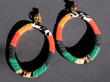 Load image into Gallery viewer, Handmade faux leather clip on hoops
