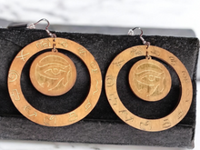 Load image into Gallery viewer, Eye of Horus Wooden Earrings
