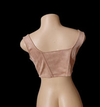 Load image into Gallery viewer, Pink faux suede crop top new Medium Kargo Fresh
