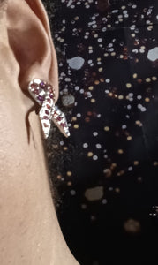Pink ribbon clip on studs Kargo Fresh