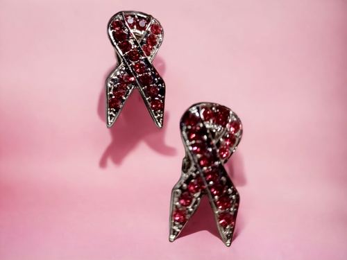 Pink ribbon clip on studs Kargo Fresh