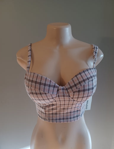 Plaid corset crop top new small Kargo Fresh