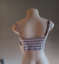 Load image into Gallery viewer, Plaid corset crop top new small Kargo Fresh
