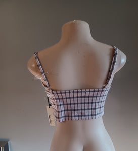 Plaid corset crop top new small Kargo Fresh