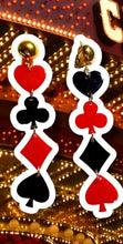 Load image into Gallery viewer, Playing cards bid whist themed clip on earrings Kargo Fresh
