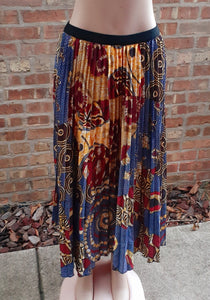 Pleated African Print Skirt 1 XL Kargo Fresh