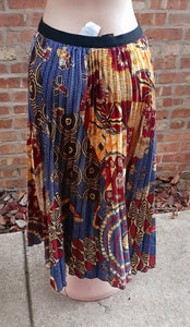 Pleated African Print Skirt 1 XL Kargo Fresh