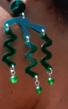 Load image into Gallery viewer, Pop Art Acrylic Green Octopus Earrings Kargo Fresh
