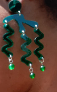 Pop Art Acrylic Green Octopus Earrings Kargo Fresh