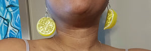 Pop Art Acrylic Lemon slice Earrings Kargo Fresh