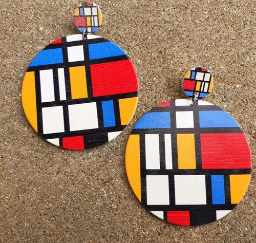 Pop Art Plexi Glass Wooden Earrings Kargo Fresh