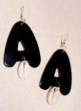 Load image into Gallery viewer, Pop art A initial black acrylic earrings Kargo Fresh
