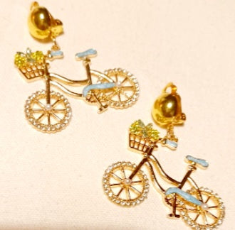 Pop art bicycle clip on earrings Kargo Fresh