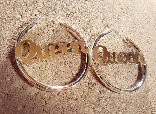 Queen Silver Metal Hoops Kargo Fresh