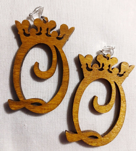 Queens Crown Clip on wooden Handmade Earrings Kargo Fresh