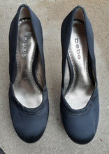 Load image into Gallery viewer, RARE BEBE Black Satin Platform Heels Size 8 Kargo Fresh
