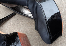 Load image into Gallery viewer, RARE BEBE Black Satin Platform Heels Size 8 Kargo Fresh
