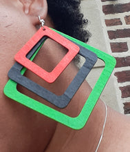 Load image into Gallery viewer, RBG Geometric Pan African Earrings Kargo Fresh
