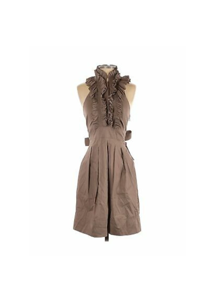 Rare BCBGMAXAZRIA Ruffle Halter Cocktail Dress Size 8 Kargo Fresh Rare BCBGMAXAZRIA Ruffle Halter Cocktail Dress Size 8 Kargo Fresh