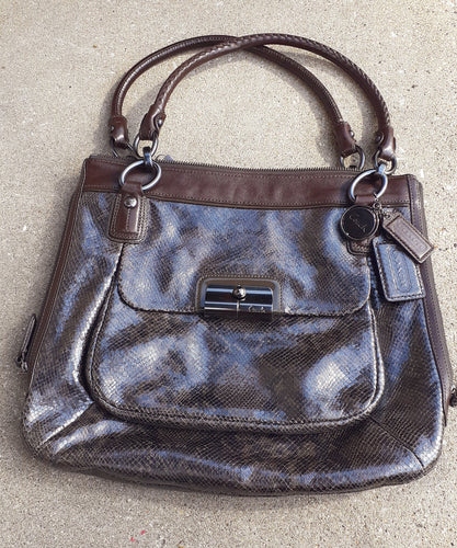 Rare Coach Python Kristin Tote Kargo Fresh