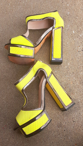 Rare Kat Maconie Neon Platform Heels Size 8 Kargo Fresh