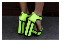 Load image into Gallery viewer, Rare Kat Maconie Neon Platform Heels Size 8 Kargo Fresh
