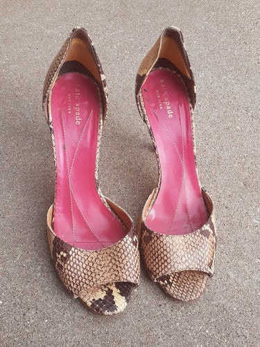 Rare Kate Spade Python Peep Toe Pumps Size 8.5 Kargo Fresh