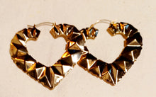 Load image into Gallery viewer, Rare Large and Chunky Vintage Bamboo Heart Earrings Kargo Fresh
