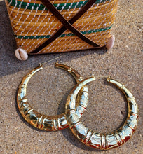 Load image into Gallery viewer, Rare large fulani bamboo hoop earrings Kargo Fresh
