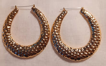 Load image into Gallery viewer, Rare large hammered bamboo hoop earrings Kargo Fresh
