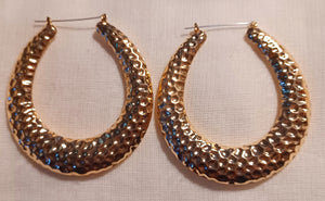 Rare large hammered bamboo hoop earrings Kargo Fresh