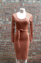 Load image into Gallery viewer, Recycled Tie Waist Ribbed Knit Midi Dress Size 6 Kargo Fresh
