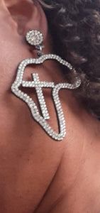 Rhineston and Felt Afrocentric Cross symbol Earrings Kargo Fresh