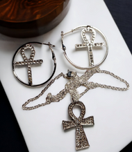 Load image into Gallery viewer, Rhinestone Ankh Necklace Set Kargo Fresh
