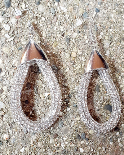 Rhinestone Bling Hoop Earrings Kargo Fresh