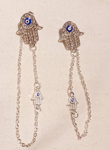 Rhinestone Boho Hamsa Earrings Kargo Fresh