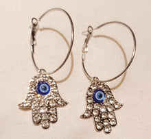 Load image into Gallery viewer, Rhinestone Boho Hamsa Earrings Kargo Fresh
