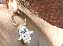 Load image into Gallery viewer, Rhinestone Boho Hamsa Earrings Kargo Fresh
